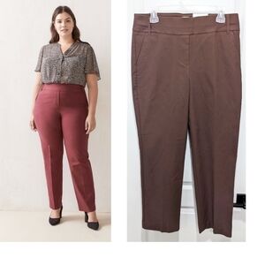 NWT Addition Elle | Savvy Universal Fit Straight Leg Pant In Brown